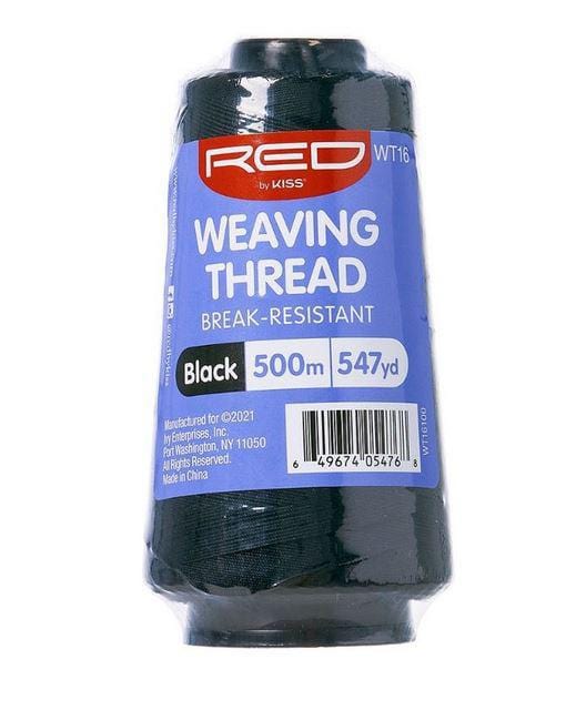 RED BY KISS WEAVING THREAD BLACK 500M WT16