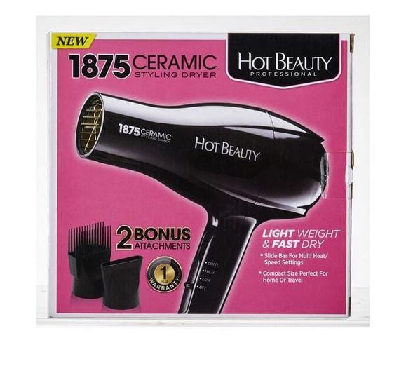 HOT BEAUTY PROFESSIONAL 1875 CERAMIC STYLING DRYER #HBD01N