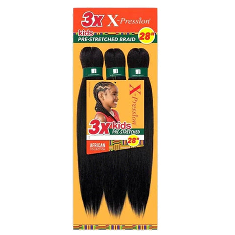 SENSATIONNEL 3X X-PRESSION KIDS PRE-STRETCHED BRAID 28"