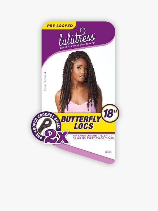 LULUTRESS SB 2X BUTTERFLY LOCS 18" #1B