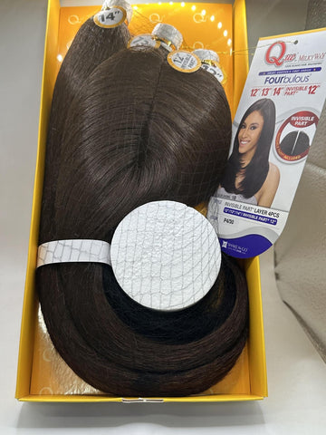 SHAKE-N-GO QUE BY MILKY WAY 100% HUMAN HAIR MASTERMIX FOURBULOUS 12"/13"/14"/INVISIBLE PART 12" 4 PCS PACK