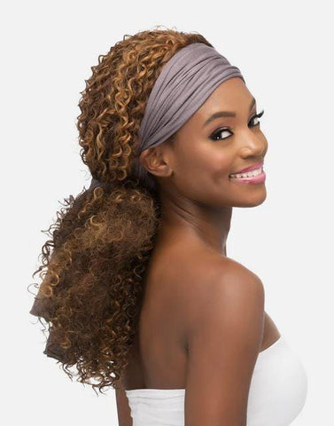 VIVICA A. FOX 21" LAYERED SPIRAL CURL W/GRAY HEADWRAP SCARF HWF-FAIRY