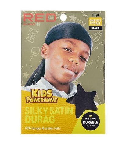 RED BY KISS KIDS POWERWAVE SILKY SATIN DURAG