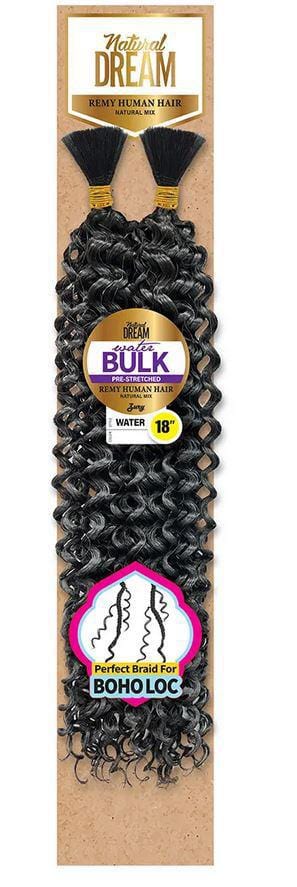 ZURY NATURAL DREAM REMY HUMAN HAIR BLEND NATURAL MIX WATER WAVE BULK PRE-STRETCHED 18"