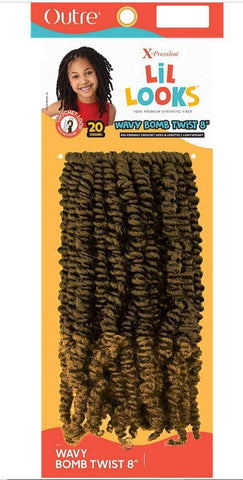 OUTRE X-PRESSION CROCHET LIL LOOKS WAVY BOMB TWIST 8" #1B