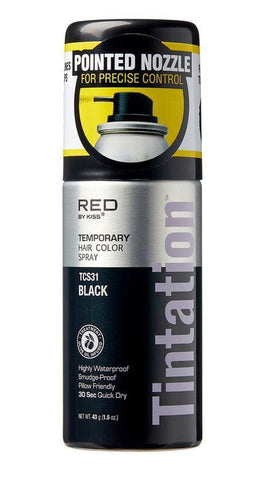 RED BY KISS TINTATION TEMPORARY HAIR COLOR SPRAY BLACK TCS31