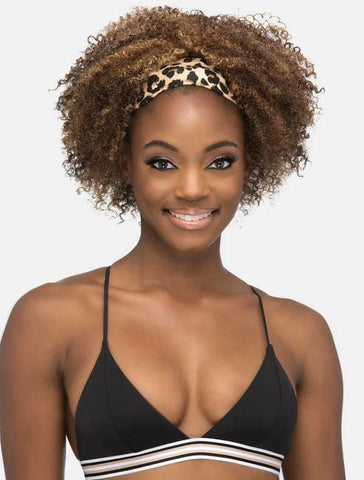 VIVICA A. FOX 11″ LAYERED SCREW CURL W/ LEOPARD PRINT HEADBAND HB-FAYE