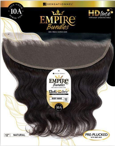 EMPIRE BUNDLES 10A 100% VIRGIN HUMAN HAIR 13×4 HD LACE CLOSURE 12"